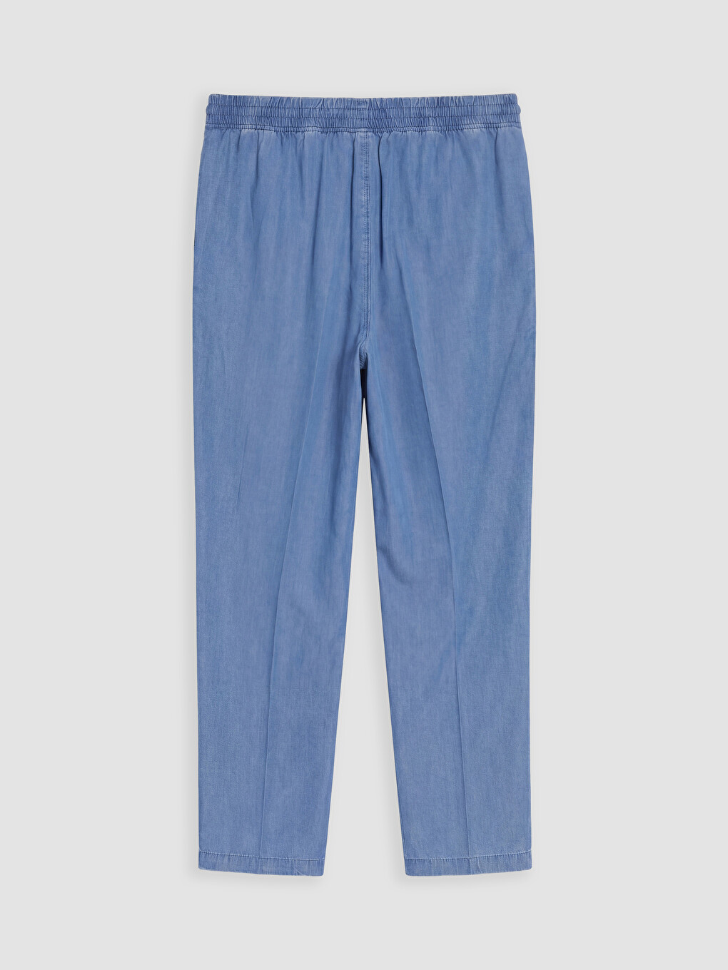 İndigo Beli Lastikli Mom Fit Kadın Jean Pantolon-1