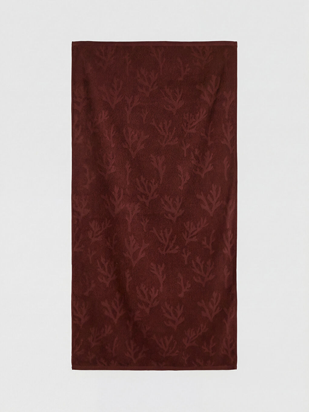 Bordo Pamuklu Plaj Havlusu 70x150 cm-1