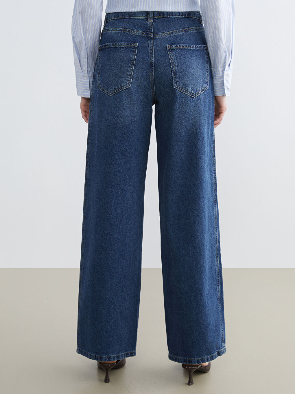 İndigo Baggy Fit Kadın Jean Pantolon-3