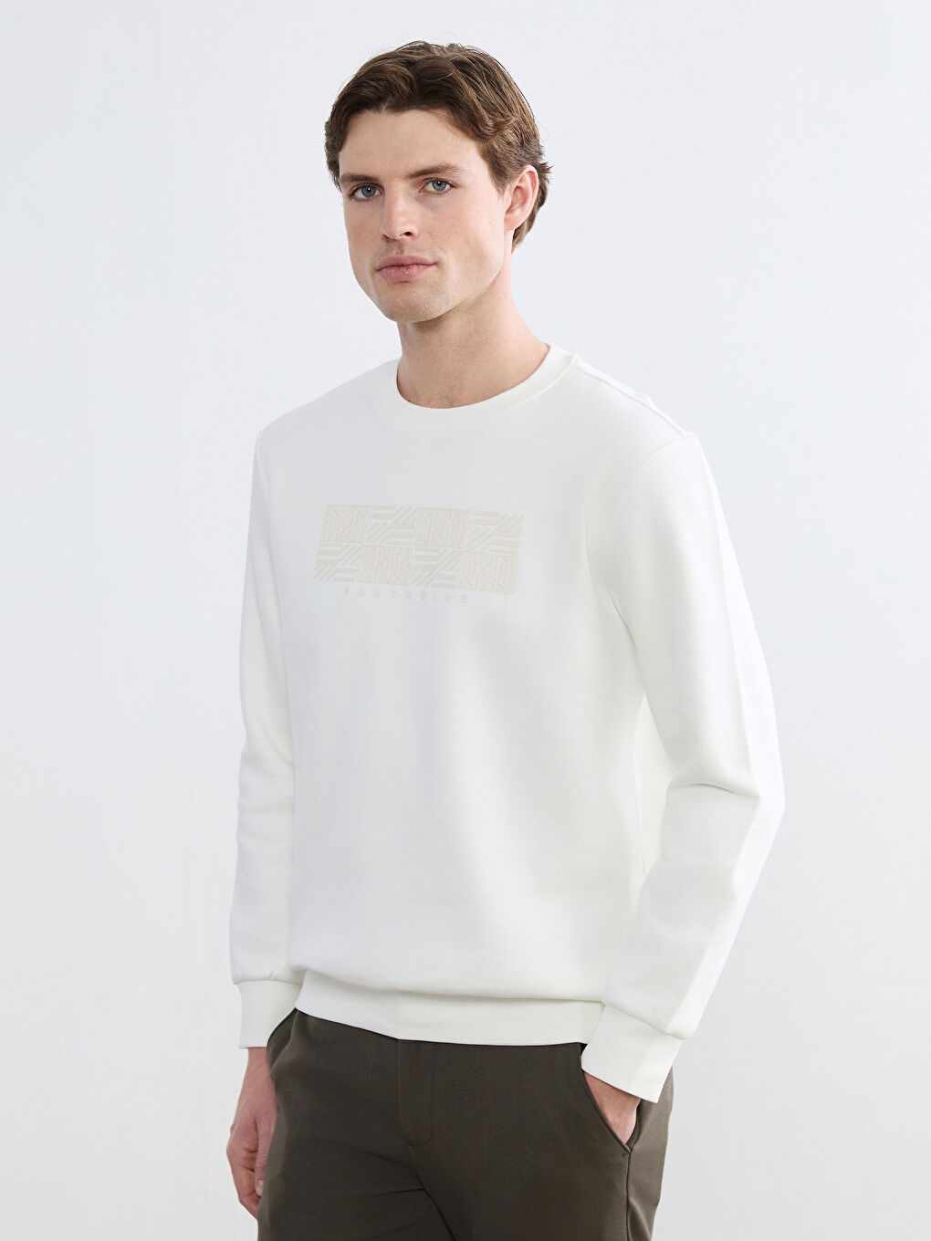 Men's Crew Neck Printed Heavy Sweatshirt