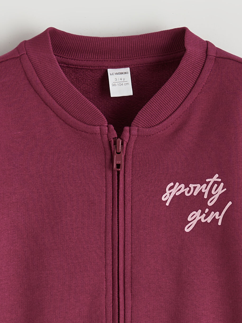 Girls' Zip-Up Sweatshirt with Ribbon Detail-1