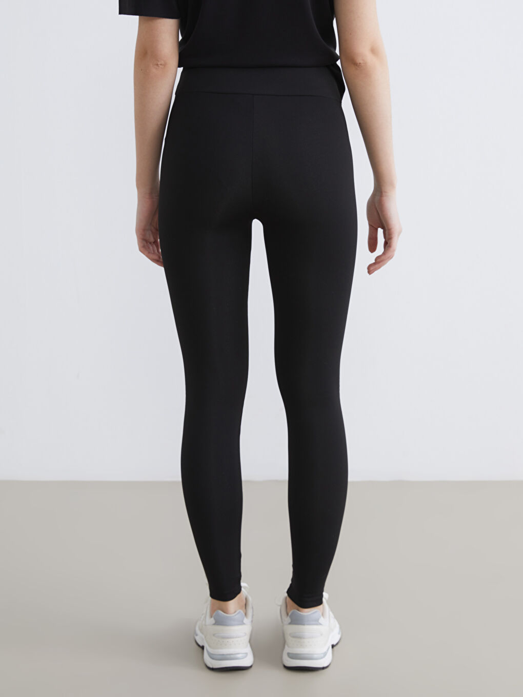 Siyah Yüksek Bel Kadın Tayt-4