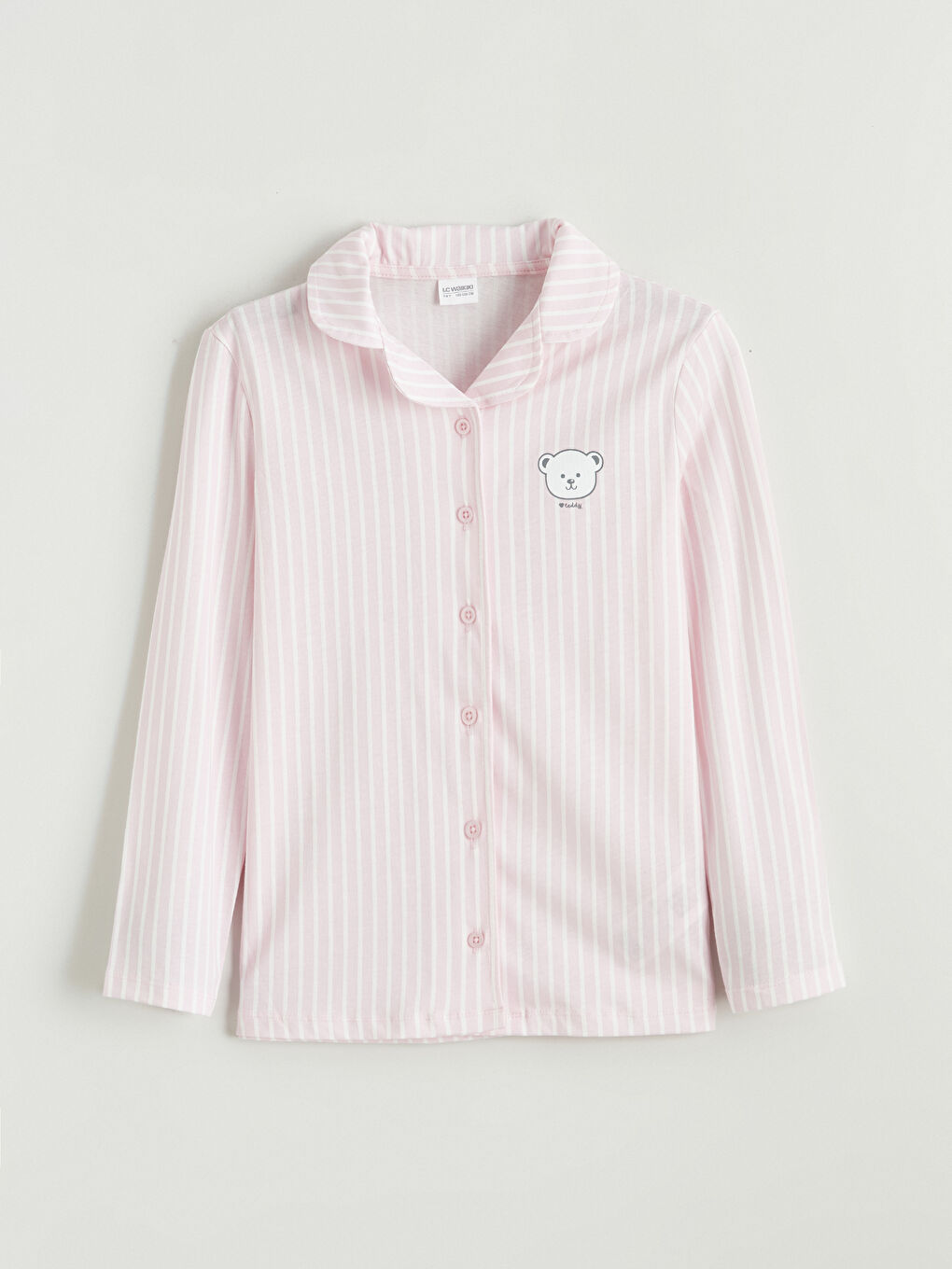 Beyaz Gömlek Yaka Kız Çocuk Pijama Takımı-1