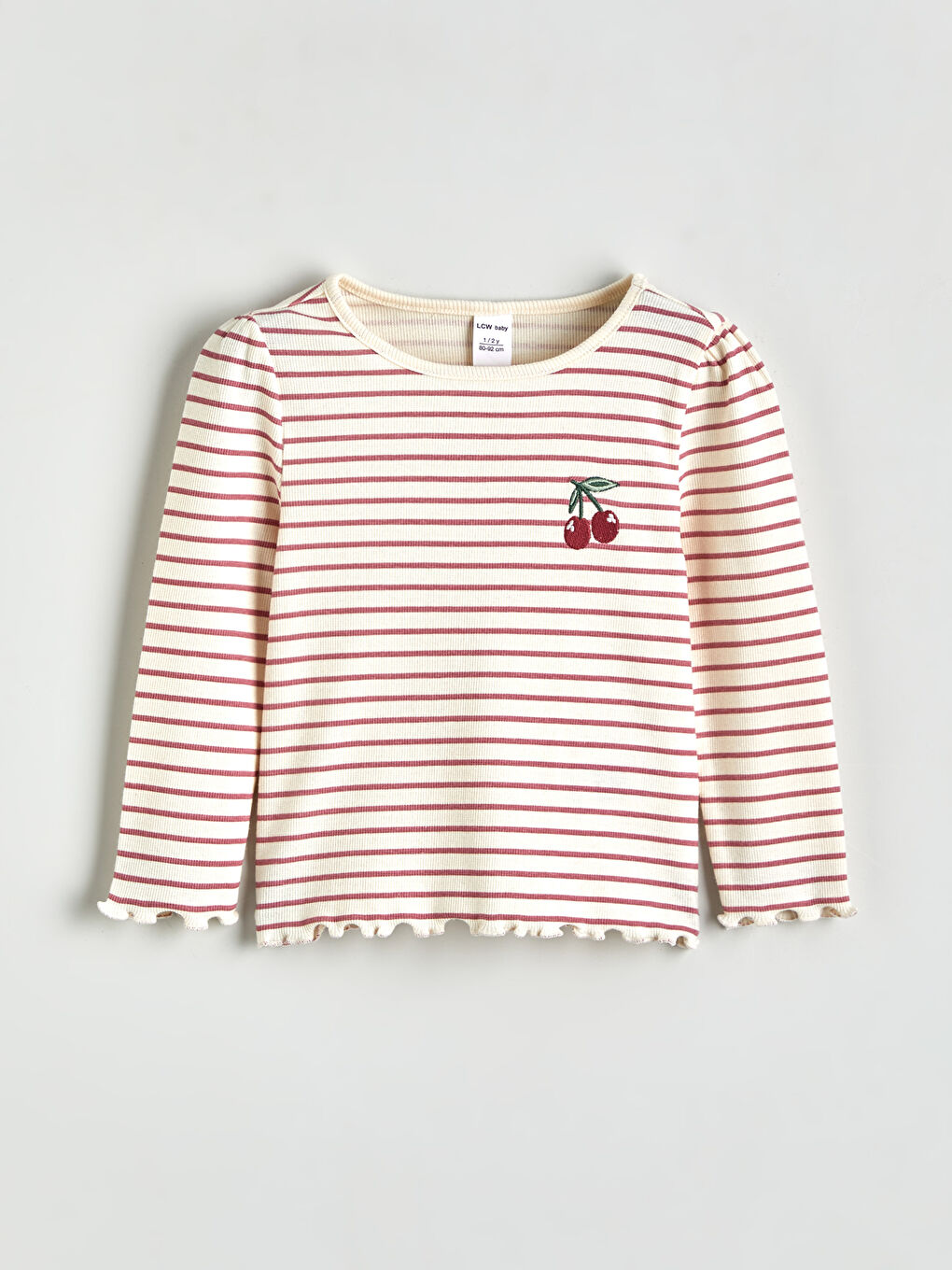 Crew Neck Striped Baby Girls' T-Shirt