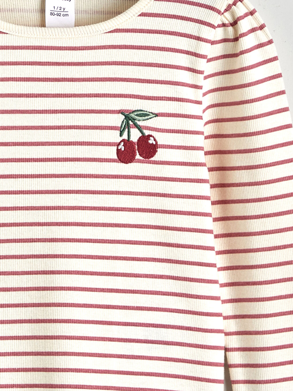 Crew Neck Striped Baby Girls' T-Shirt-2