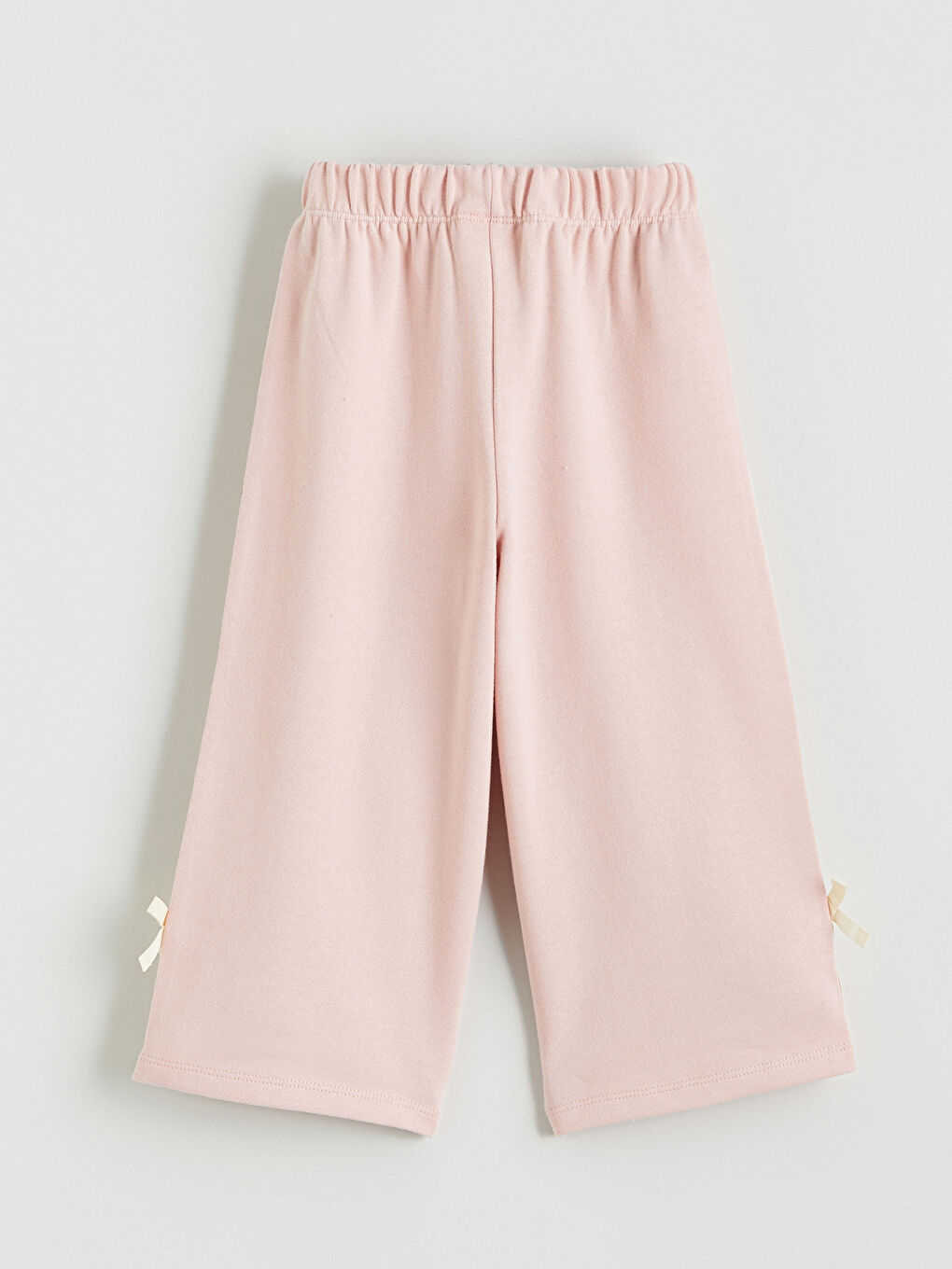 Donji deo trenerke sa elastičnim strukom i detaljem mašne za bebe devojčice-2