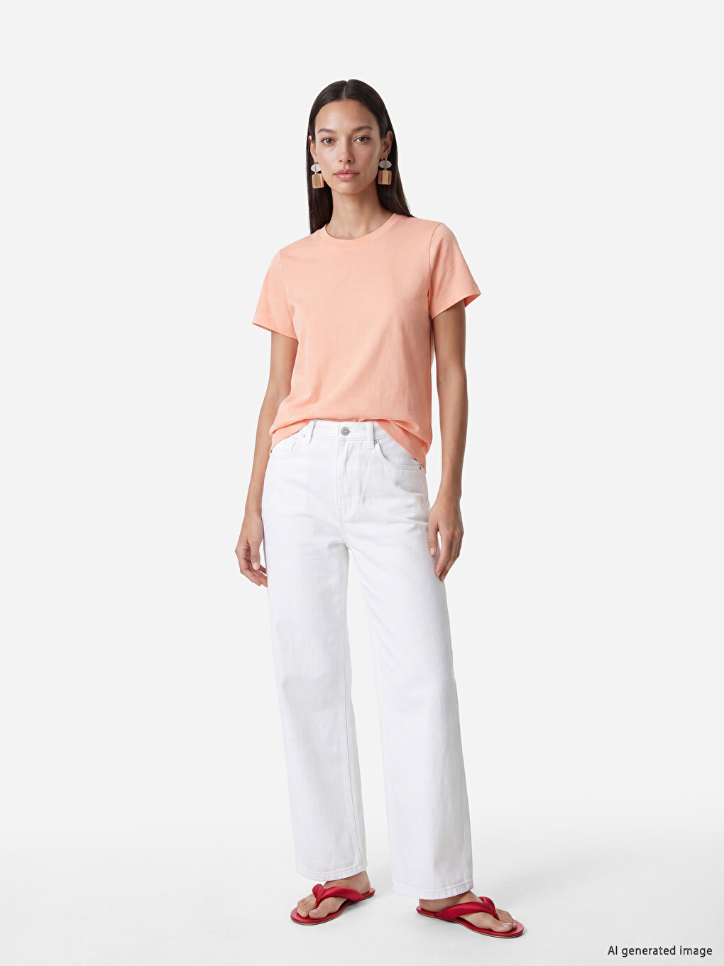 Crew Neck %100 Cotton Women's T-Shirt-1