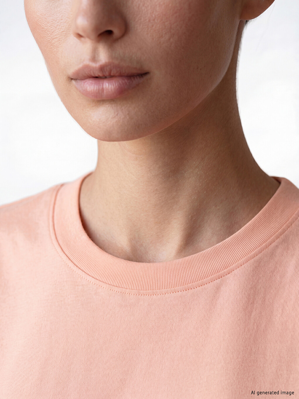 Crew Neck %100 Cotton Women's T-Shirt-2