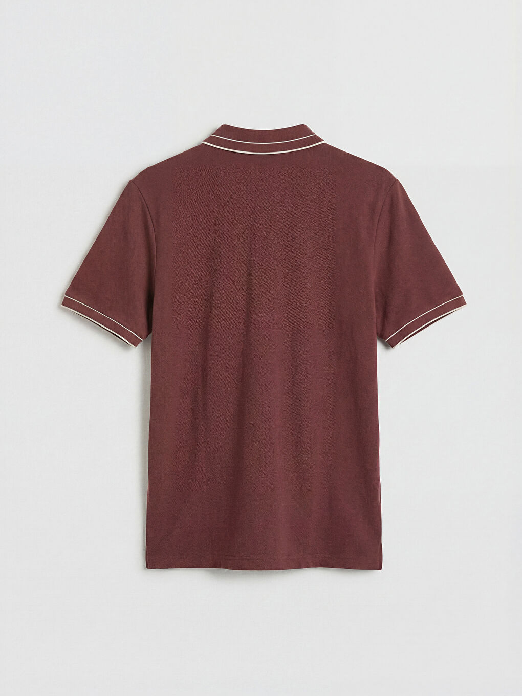 Mürdüm Polo Yaka Dokulu Erkek Tişört-5