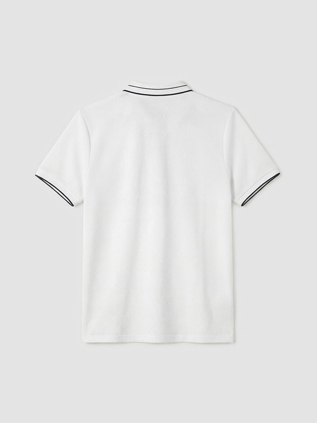 Ekru Polo Yaka Dokulu Erkek Tişört-1