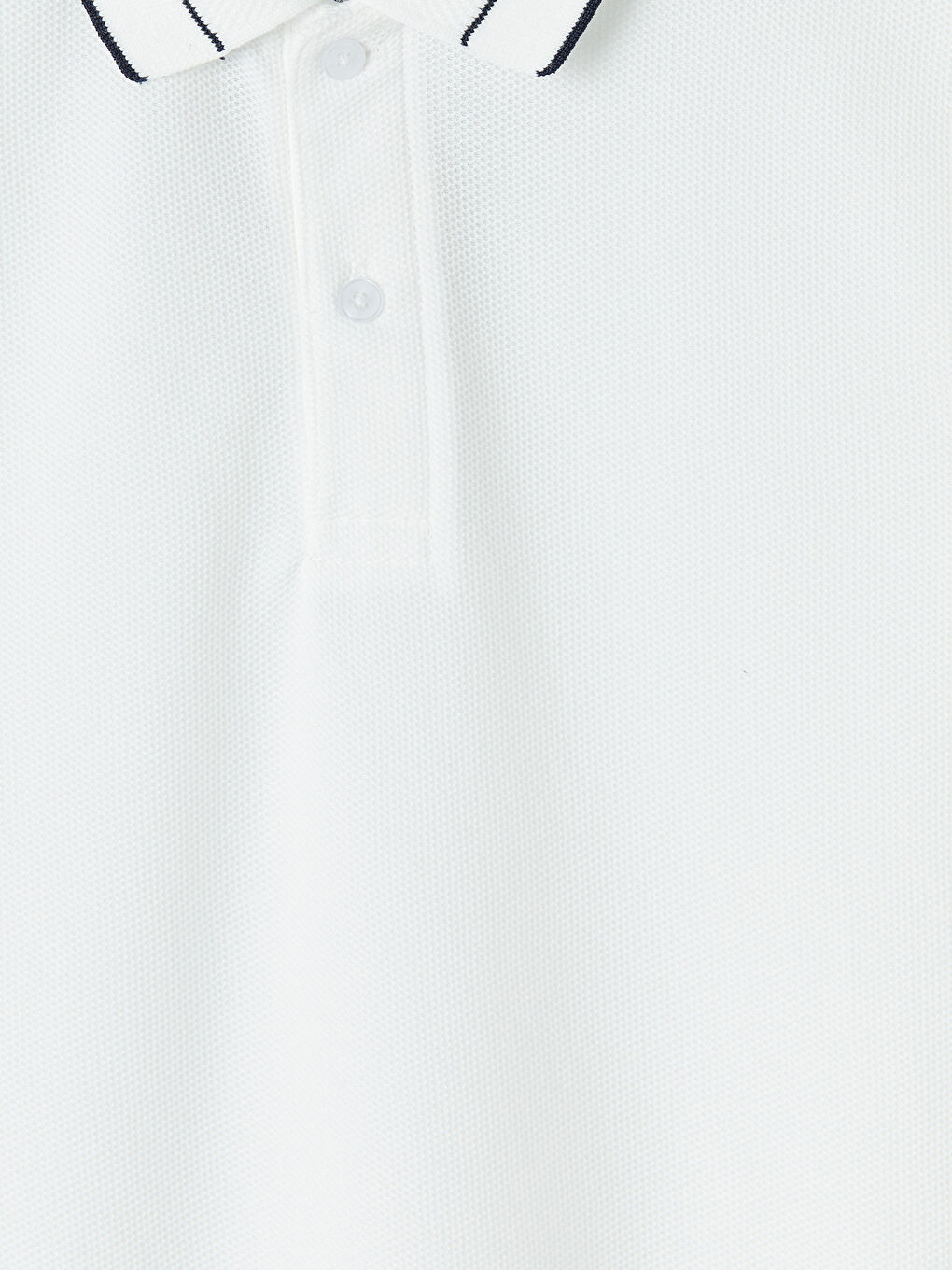 Ekru Polo Yaka Dokulu Erkek Tişört-2