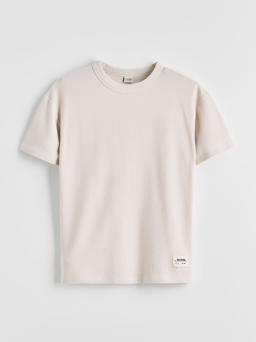 Bej Bisiklet Yaka Erkek Çocuk Tişört