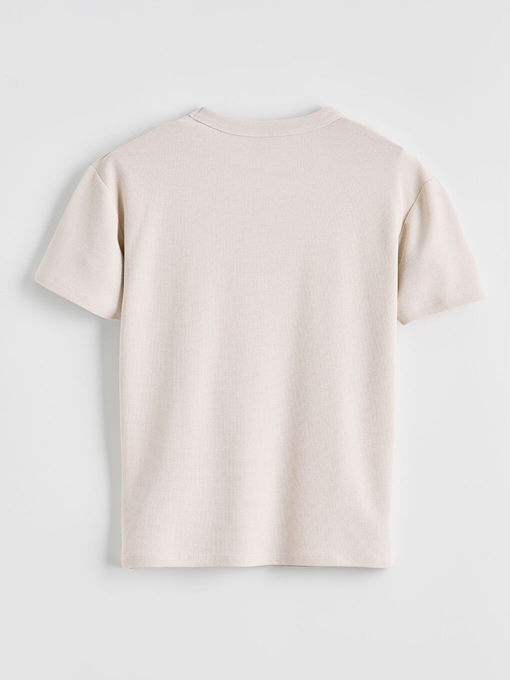 Bej Bisiklet Yaka Erkek Çocuk Tişört-1