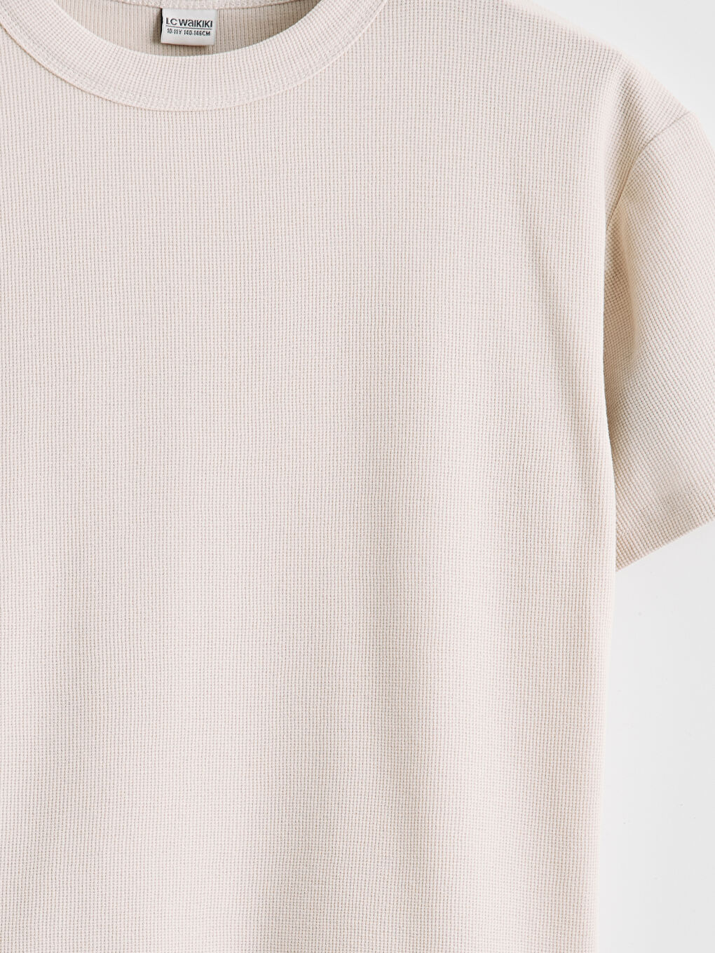 Bej Bisiklet Yaka Erkek Çocuk Tişört-2