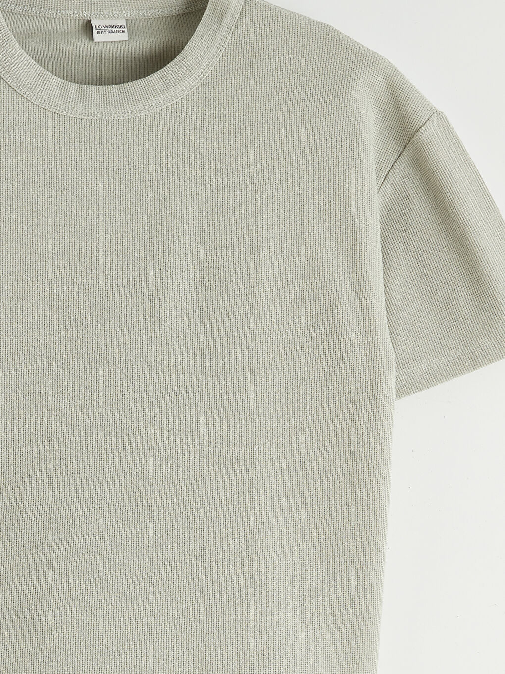 Haki Bisiklet Yaka Erkek Çocuk Tişört-2