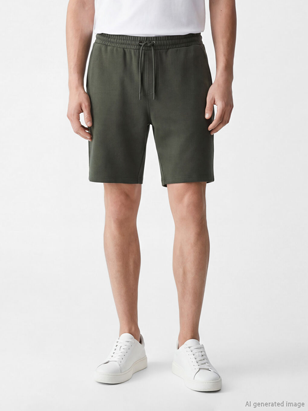 Haki Standart Kalıp Erkek Şort-1