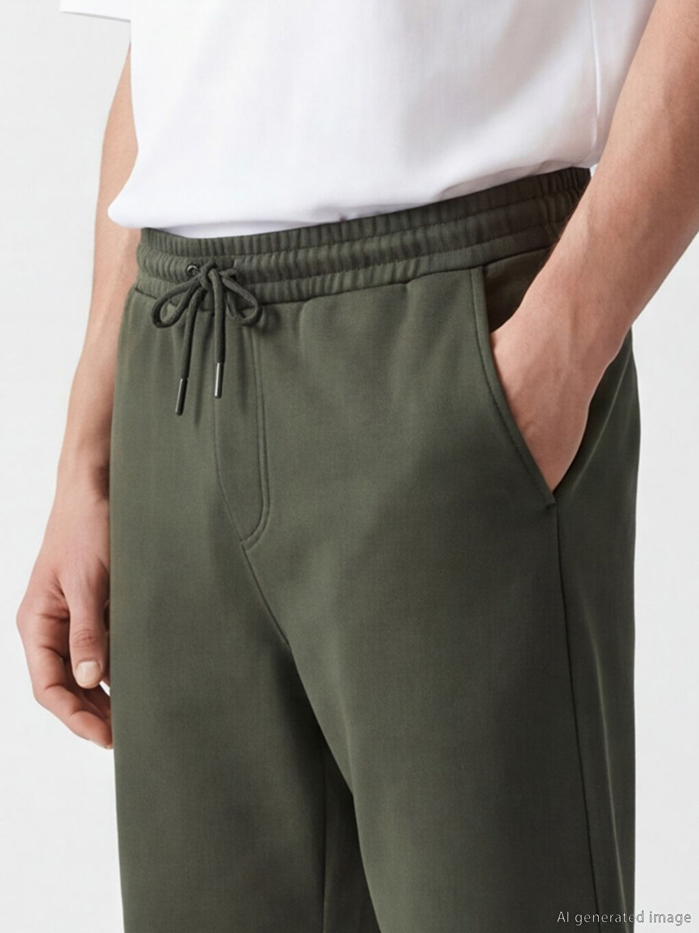 Haki Standart Kalıp Erkek Şort-2