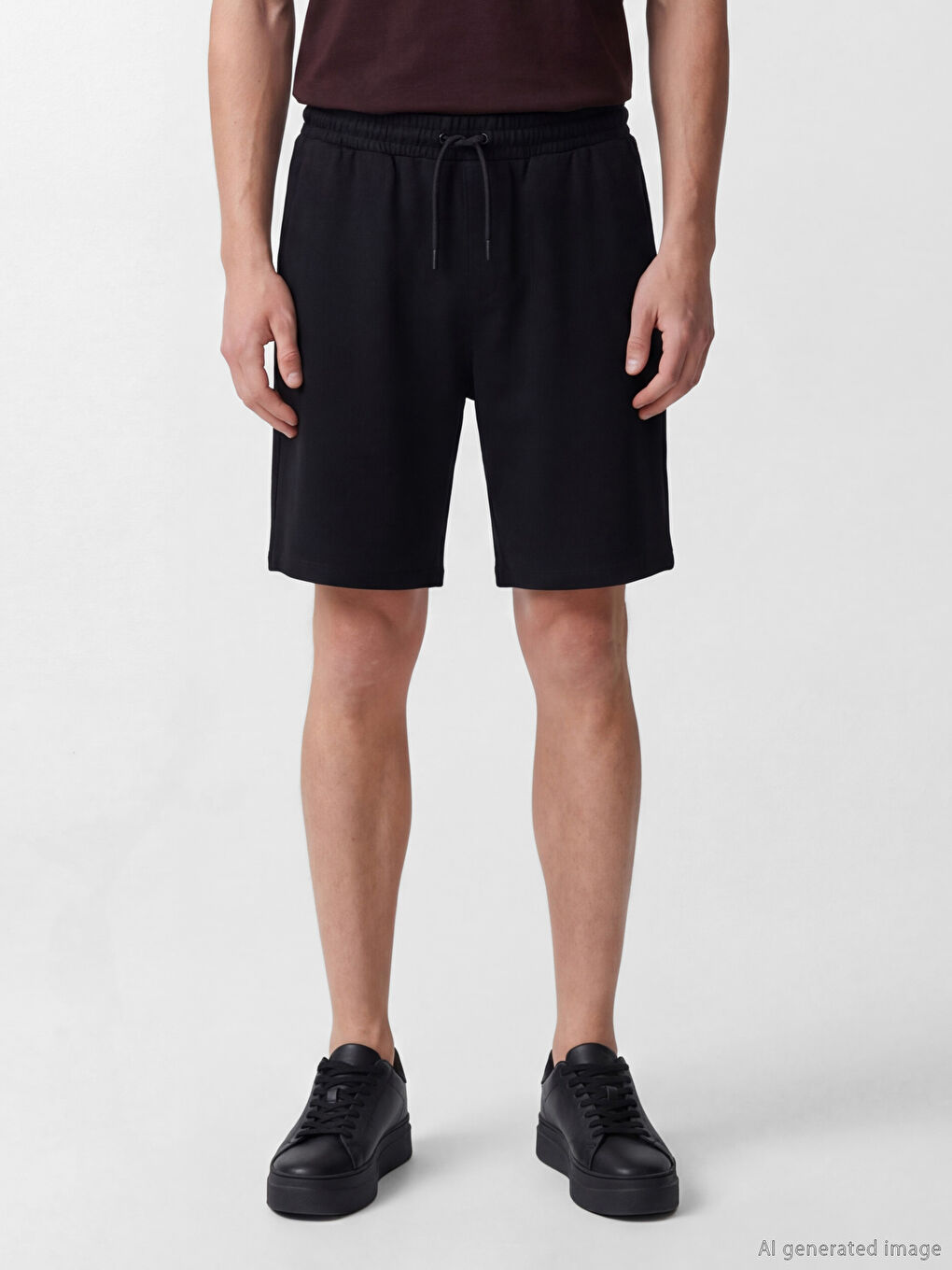 Siyah Standart Kalıp Erkek Şort-1