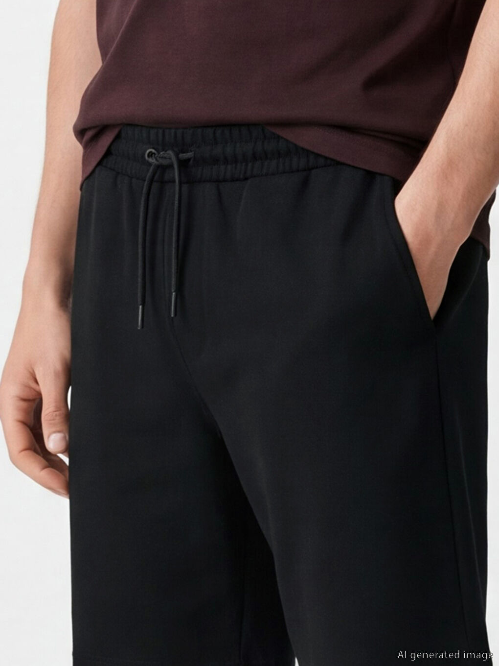 Siyah Standart Kalıp Erkek Şort-2