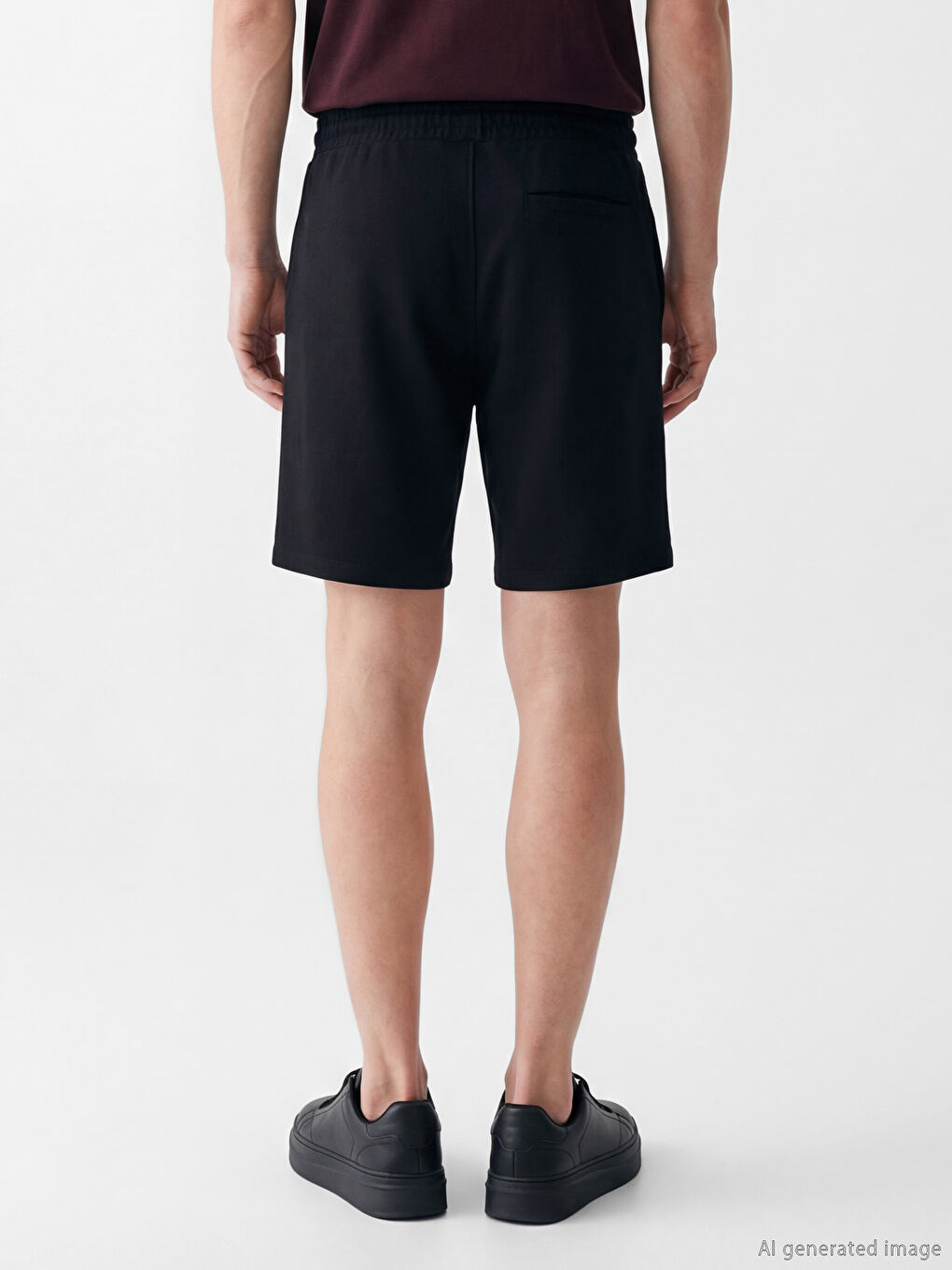 Siyah Standart Kalıp Erkek Şort-3