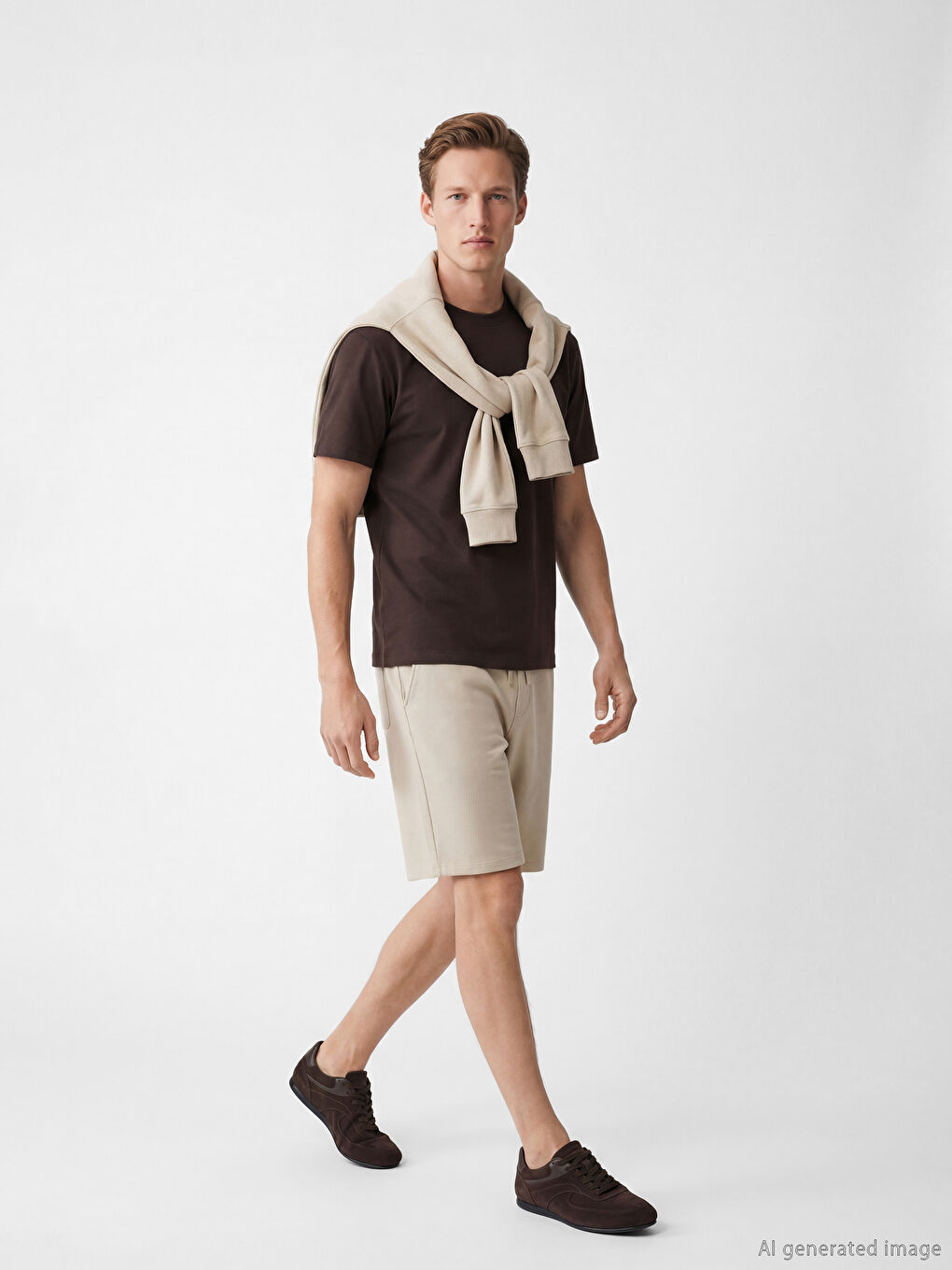 Bej Standart Kalıp Erkek Şort