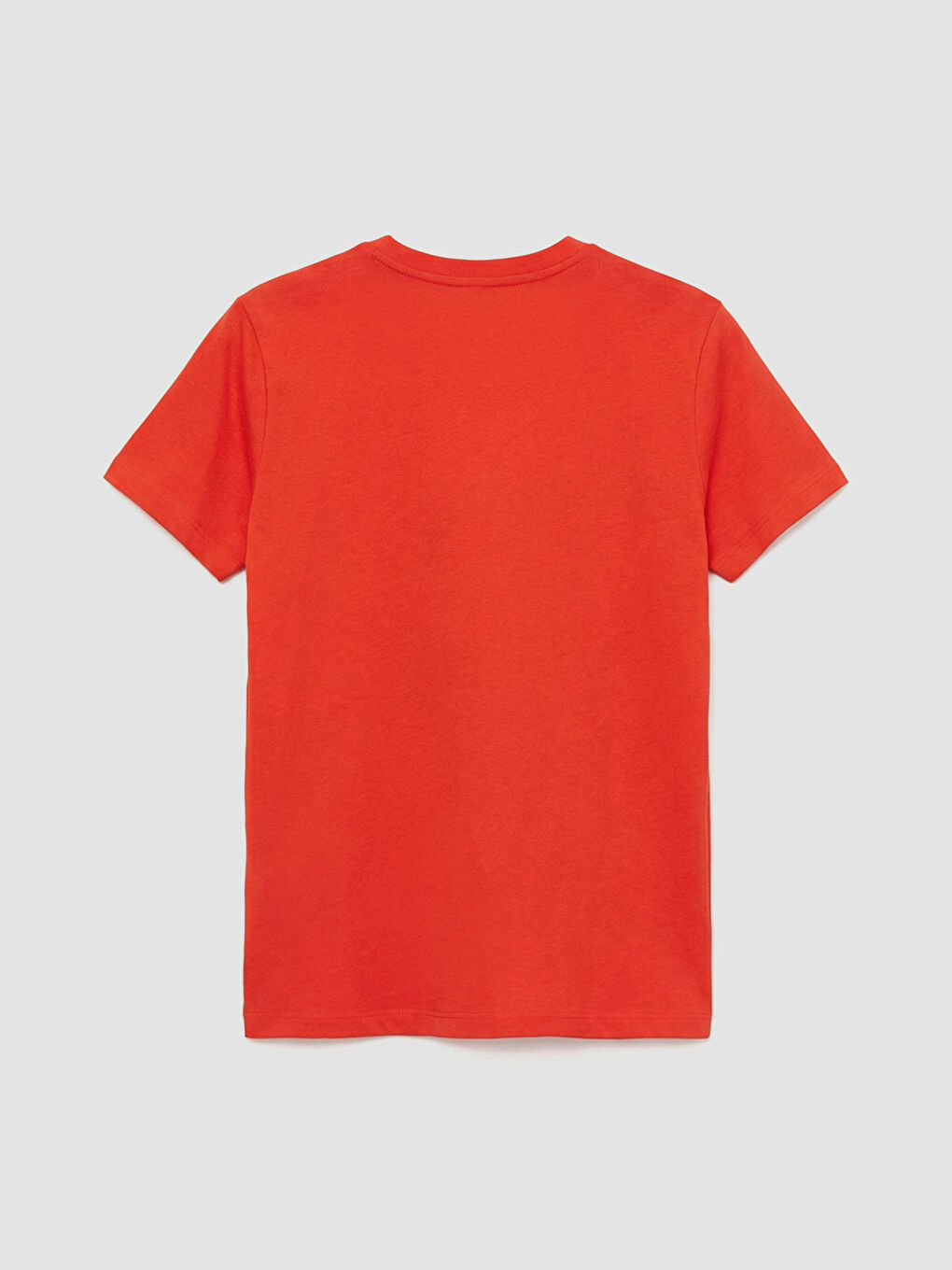 Turuncu Bisiklet Yaka Nakışlı Erkek Çocuk Tişört-1