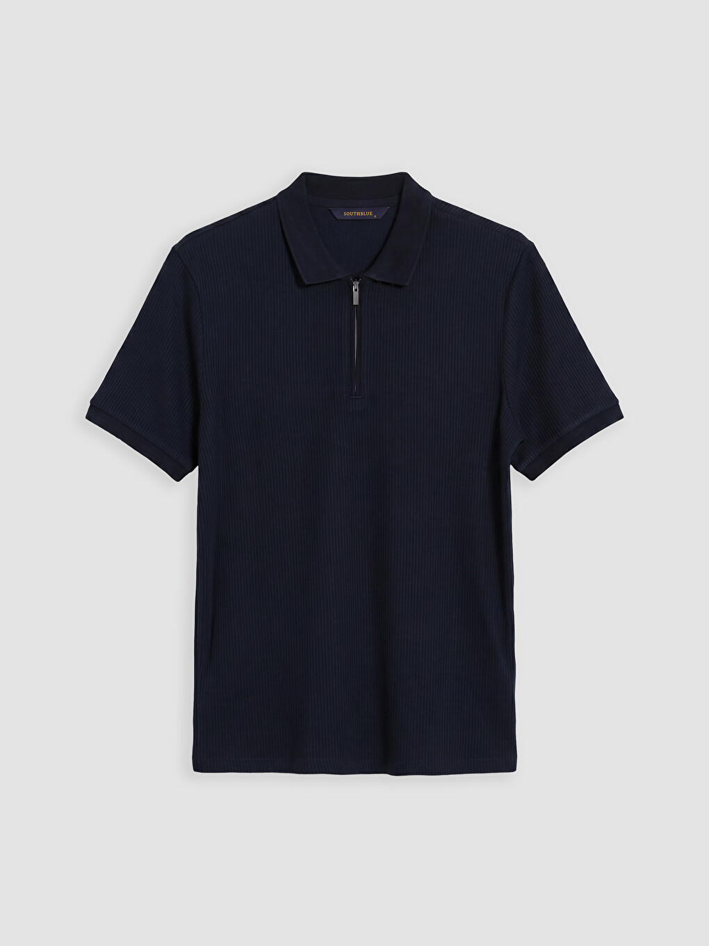 Lacivert Polo Yaka Erkek Dokulu Tişört-4