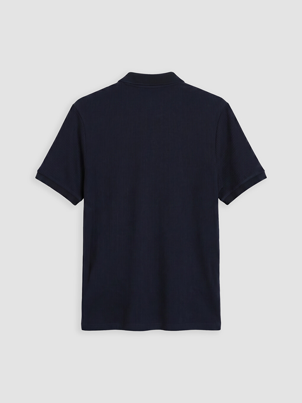 Lacivert Polo Yaka Erkek Dokulu Tişört-5