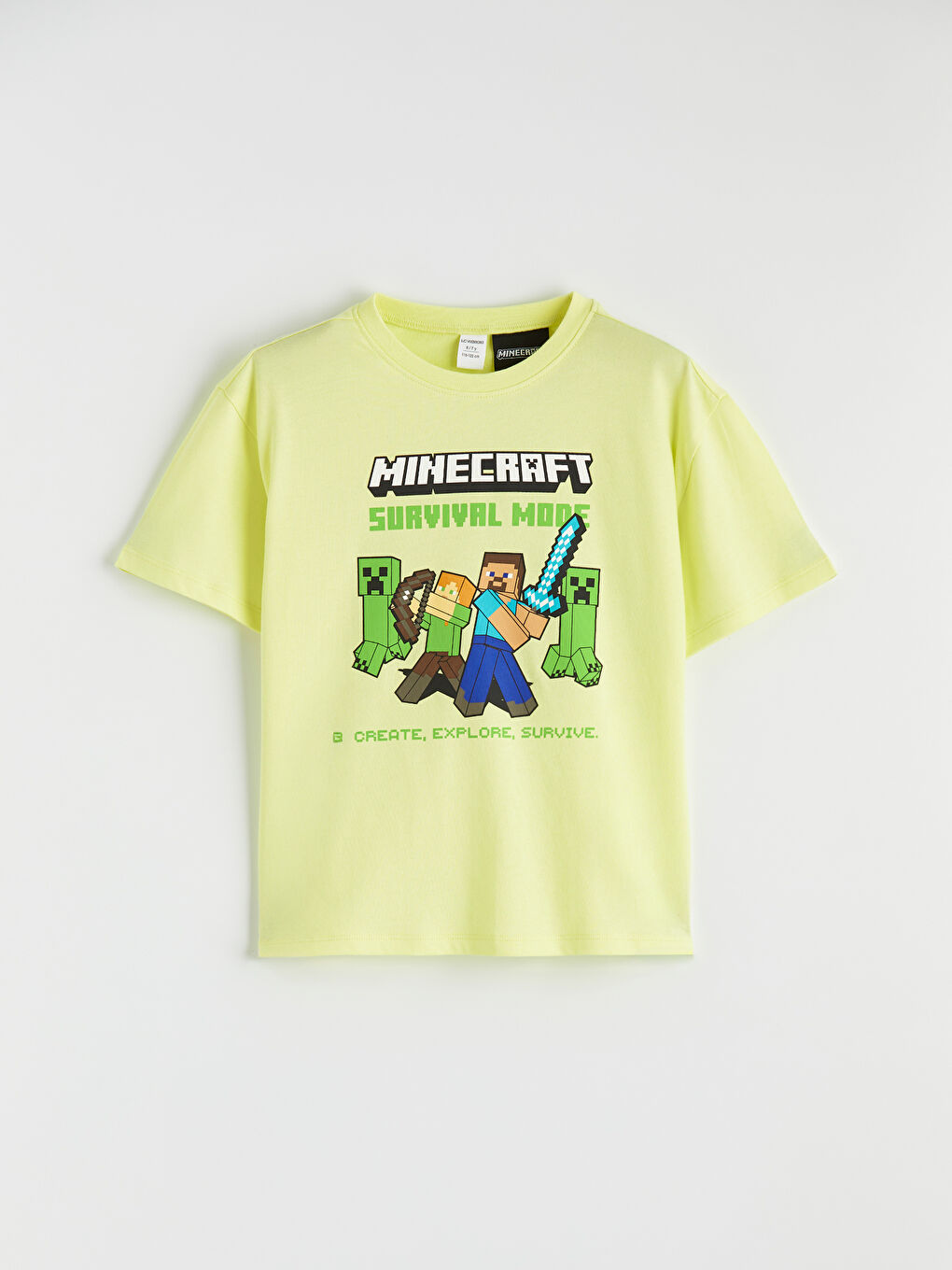 Yeşil Minecraft Baskılı Erkek Çocuk Şortlu Pijama Takımı-1