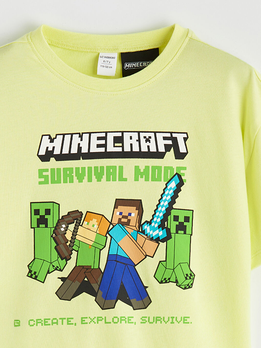 Yeşil Minecraft Baskılı Erkek Çocuk Şortlu Pijama Takımı-5