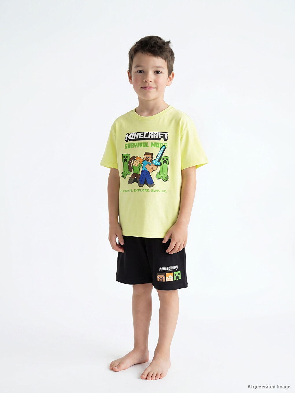 Minecraft Printed Boys' Shortie Pyjamas Set-1