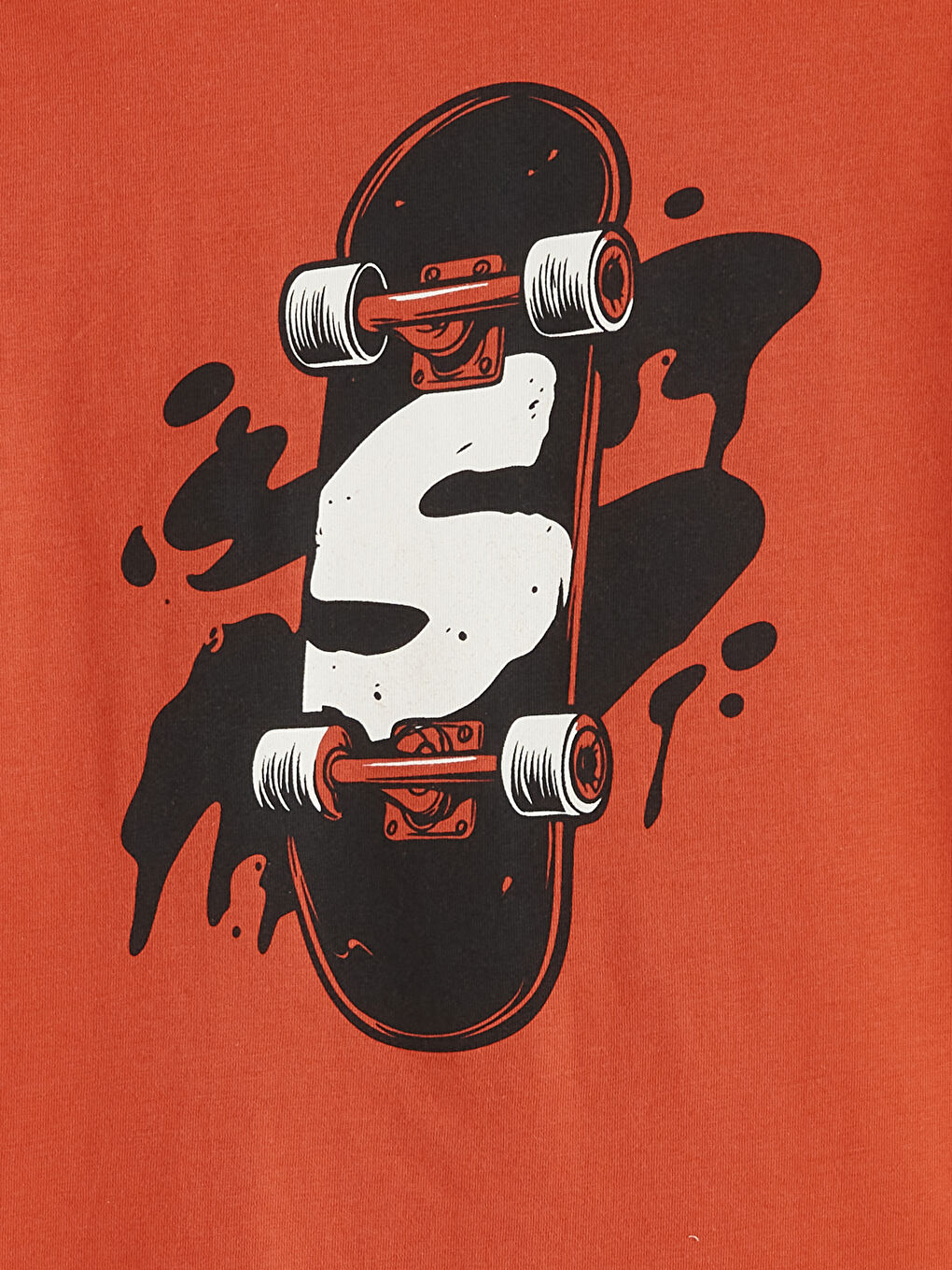 Turuncu Bisiklet Yaka Erkek Çocuk Tişört-1