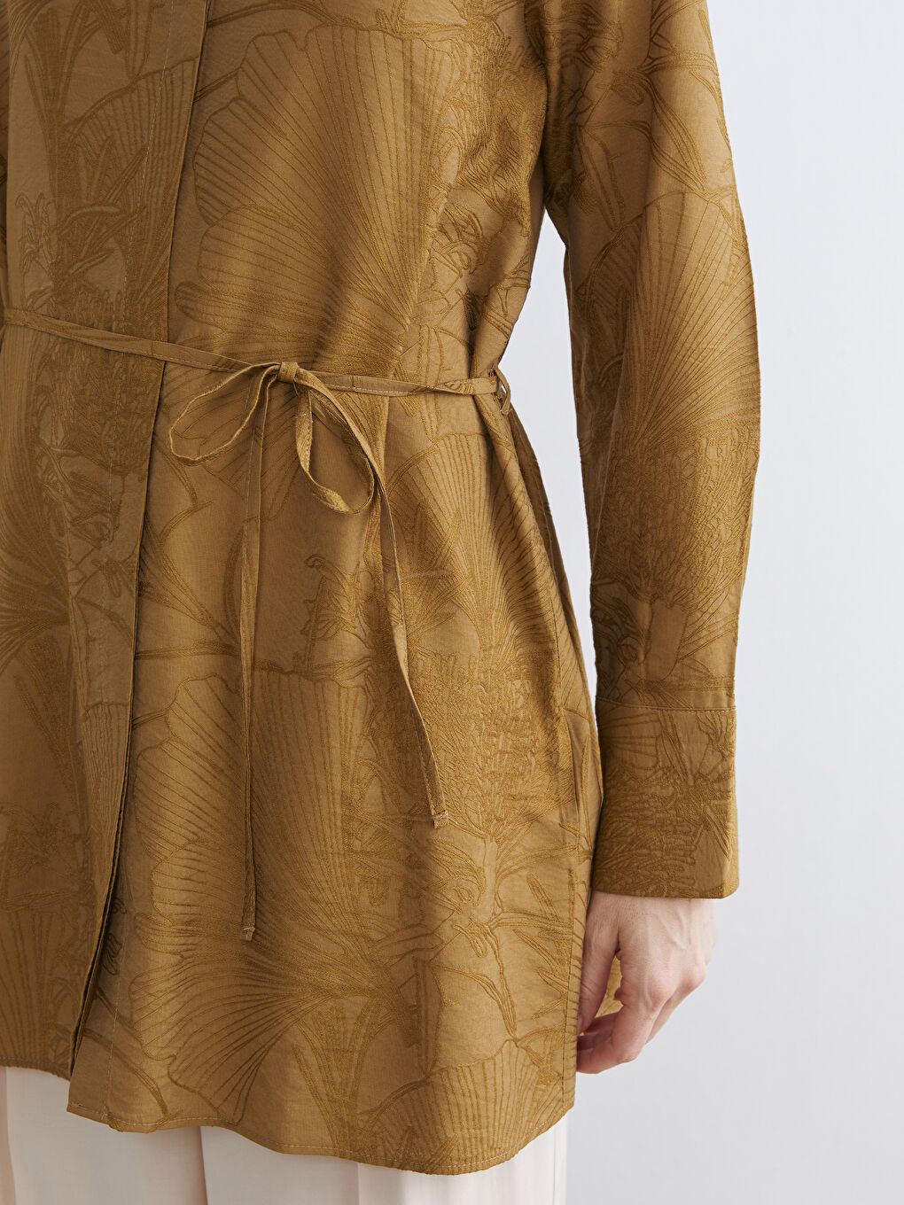 Haki Desenli Kadın Gömlek Tunik-2