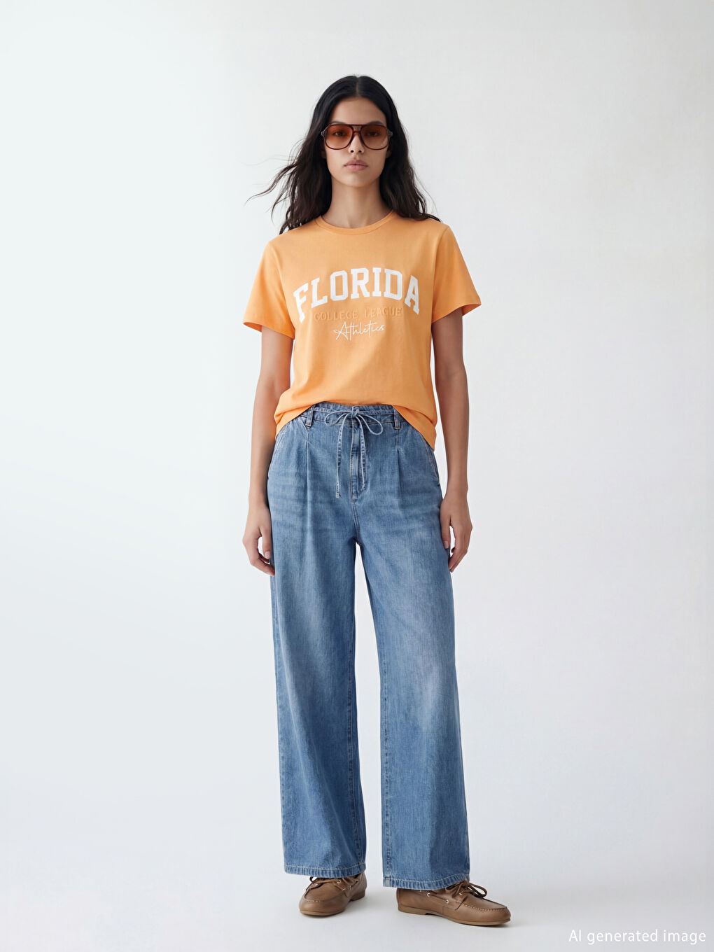 تي شيرت برتقالي نساء-1