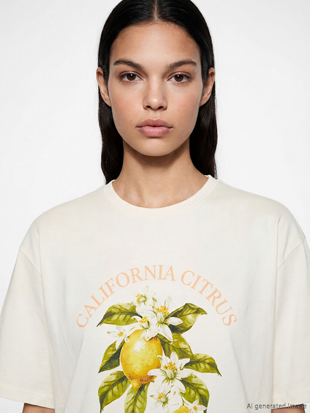 تيشيرت حريمي واسع بطبعة كاليفورنيا-2