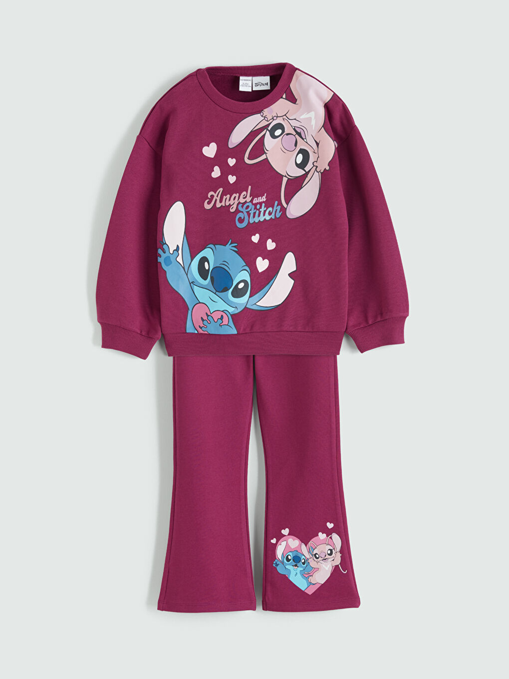 Stitch Print Girls' Sweatshirt and Leggings