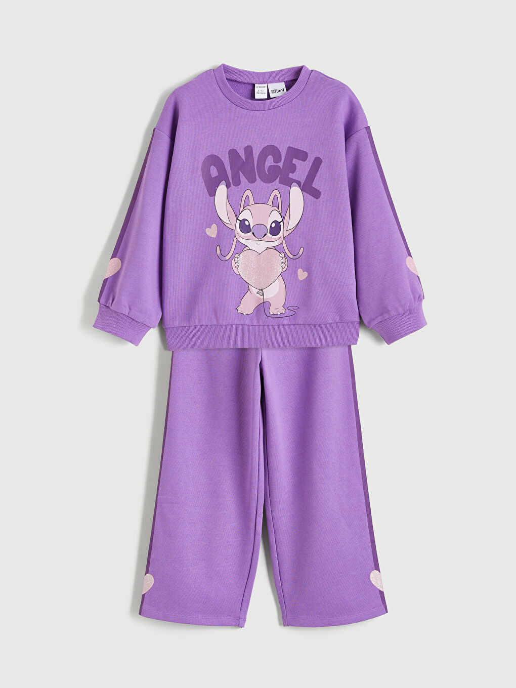 Angel Print Sweatshirt and Jogger Set for Girls