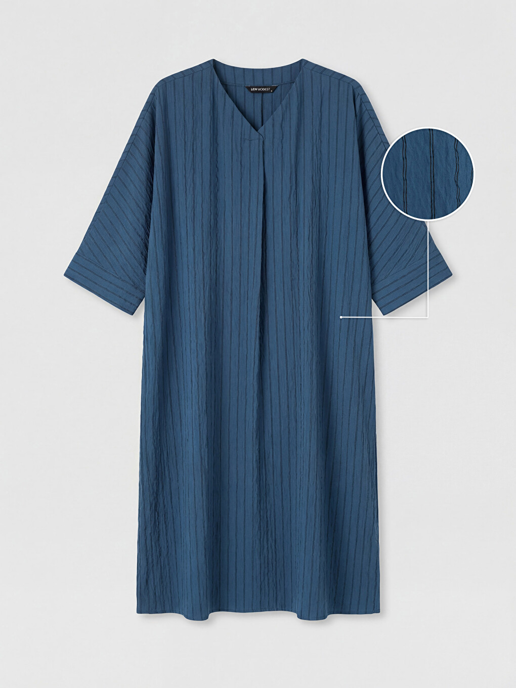 V Neck Striped Oversize Dress-4