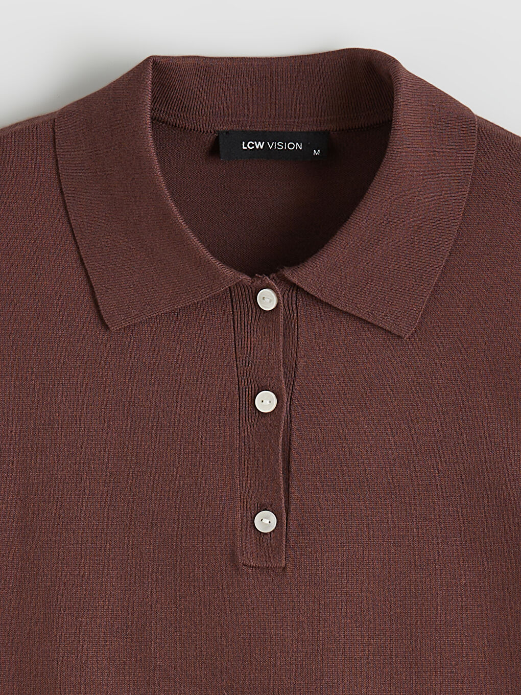 Polo Collar Women's Tricot Sweater-5