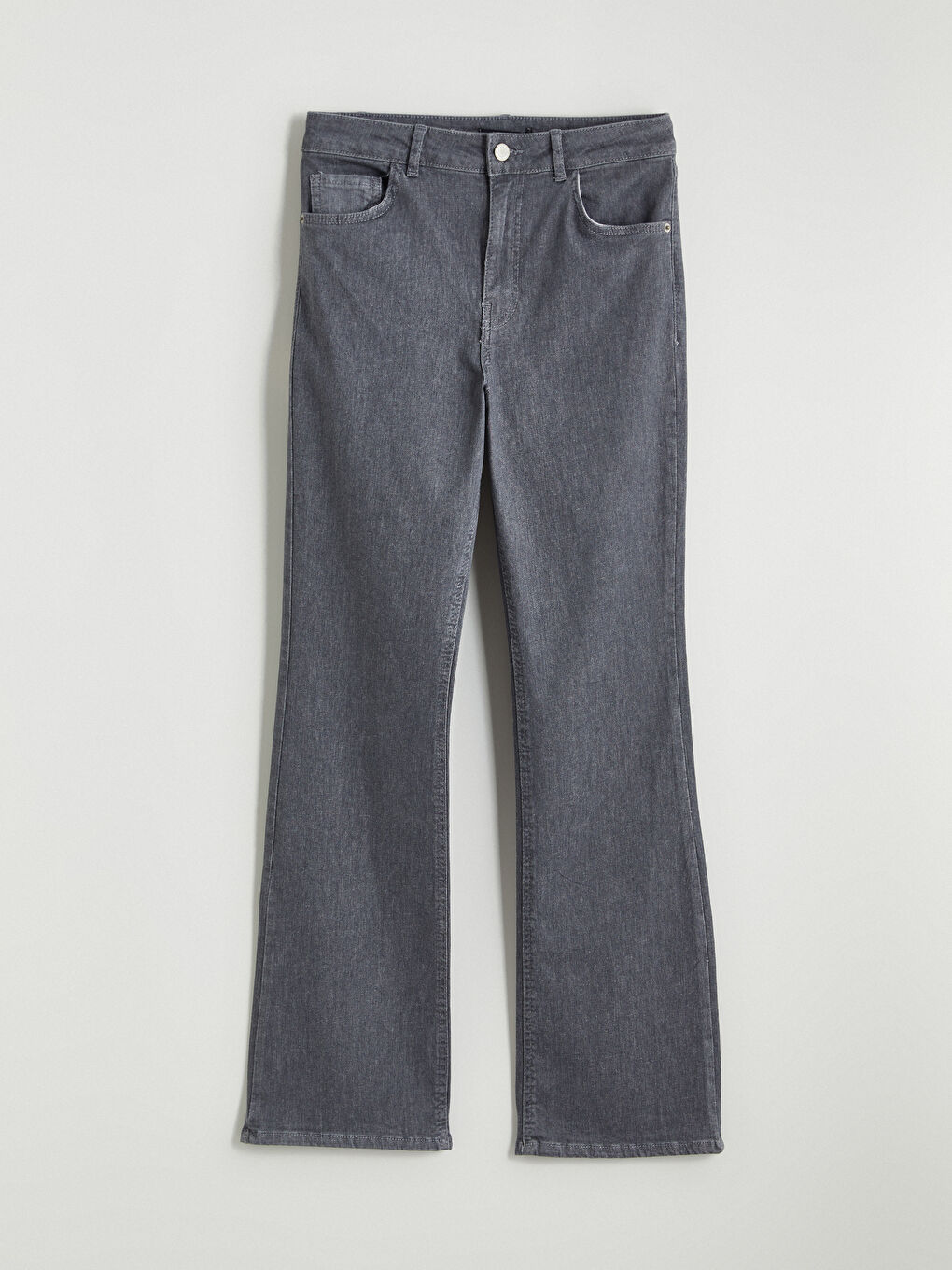 Gri Flare Kadın Jean Pantolon	-4