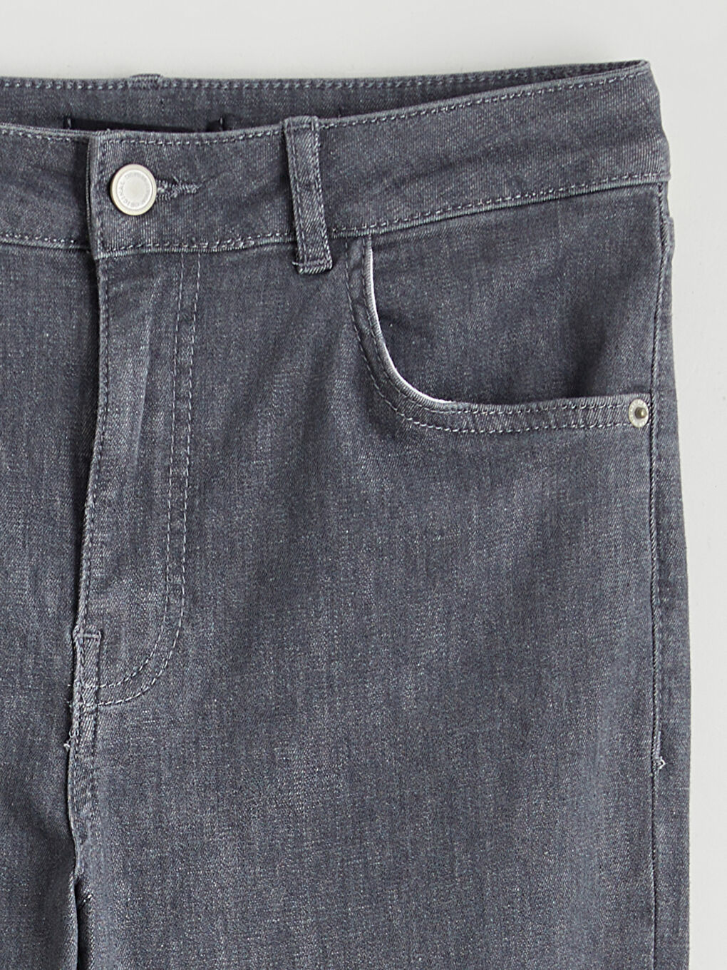 Gri Flare Kadın Jean Pantolon	-5