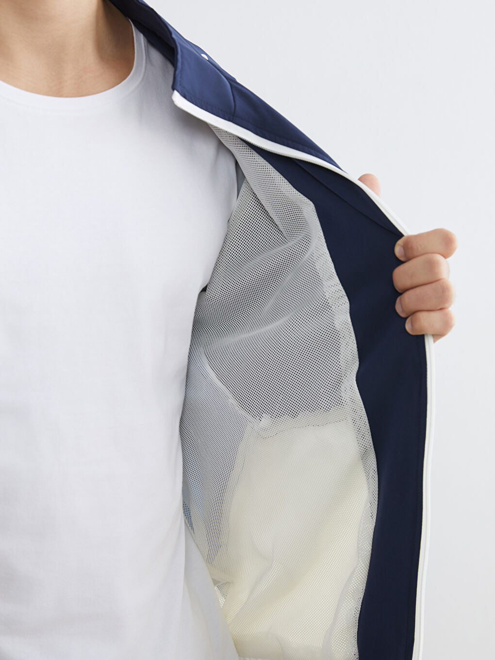 Relaxed Fit Funnel Neck Men's Coat-3