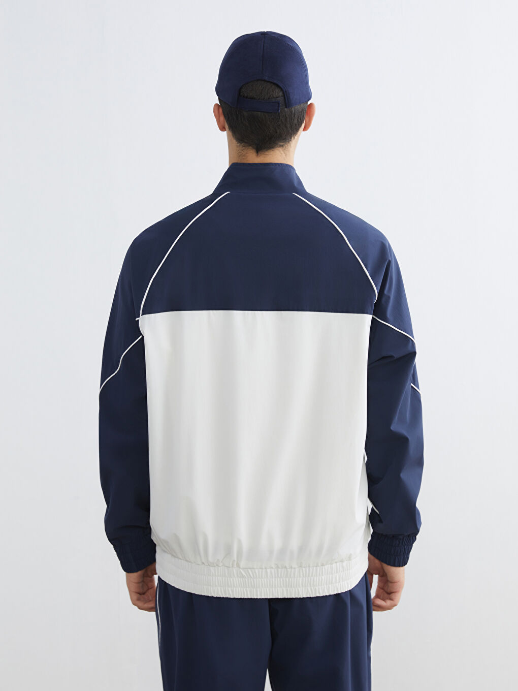 Relaxed Fit Funnel Neck Men's Coat-4