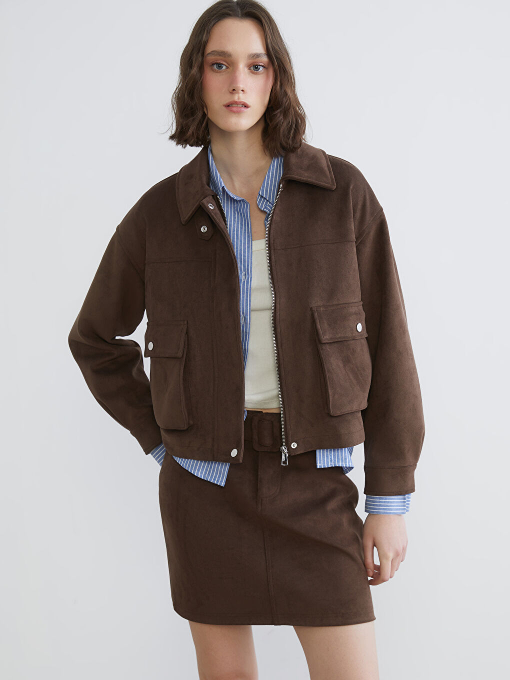 چاکەت قاوه‌یی ژن-1