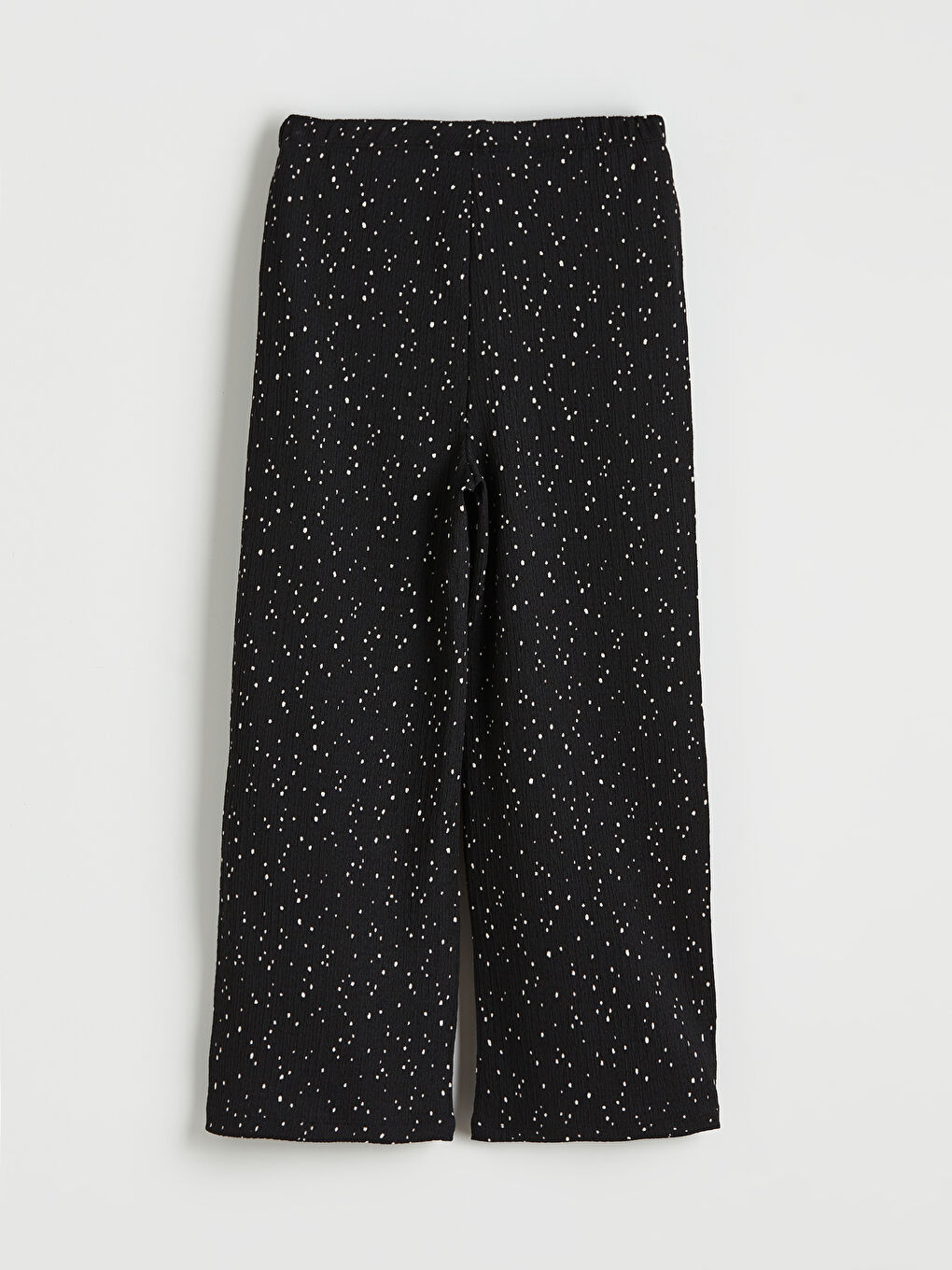 Siyah Beli Lastikli Desenli Kız Çocuk Pantolon-1