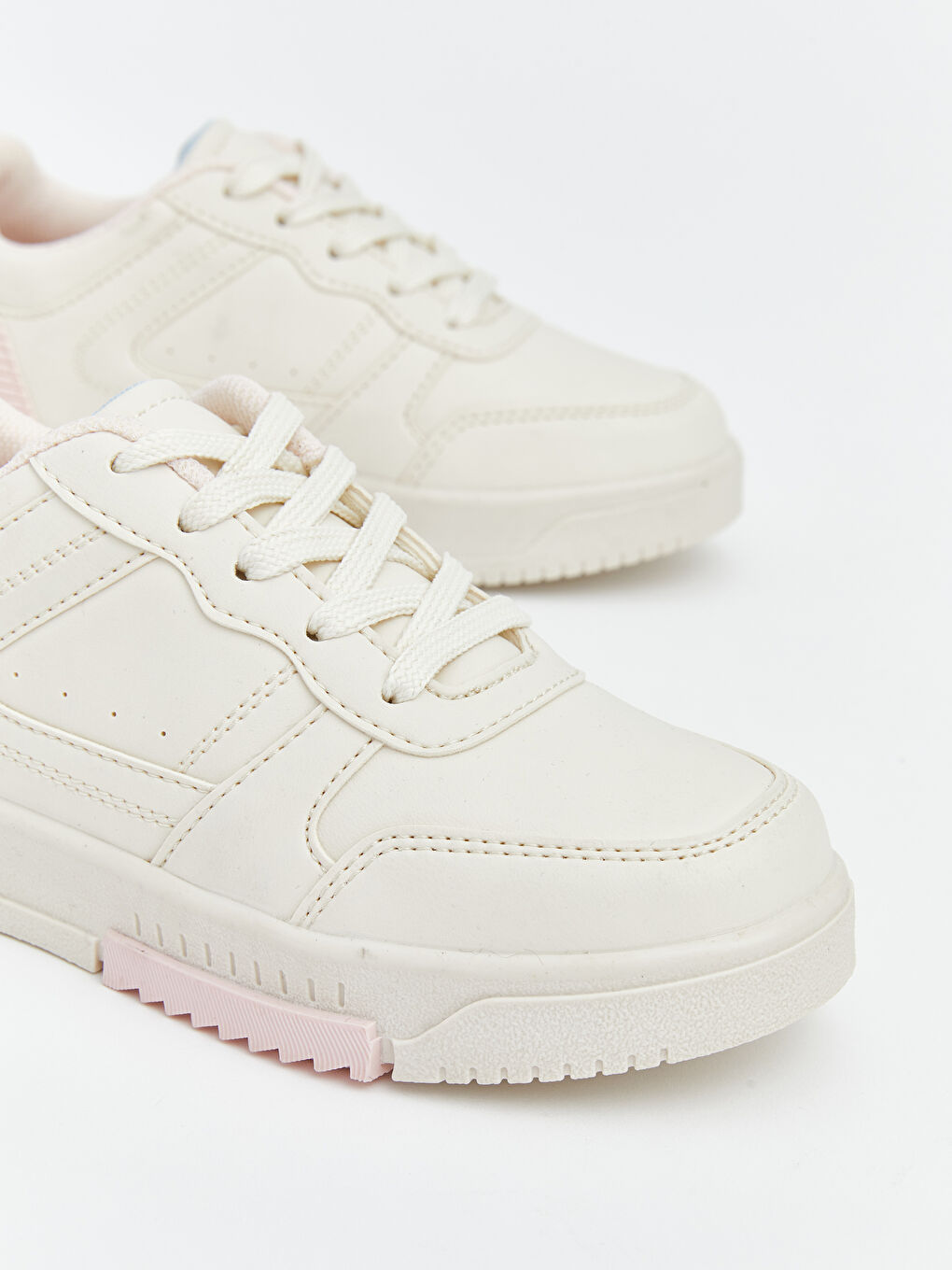 Ekru Bağcıklı Kalın Tabanlı Kız Çocuk Spor Ayakkabı-2