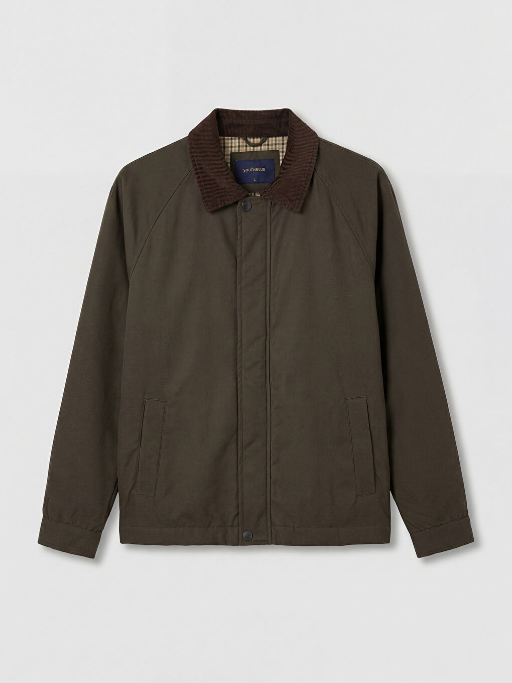 Haki Standart Kalıp Kadife Yaka Erkek Mont-4