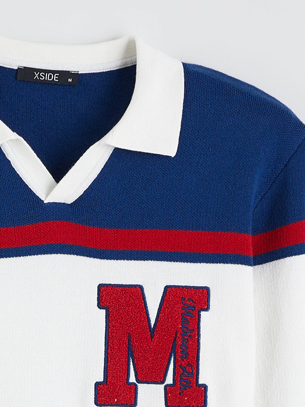 Embroidered Polo Neck Men's Knit Sweater-5