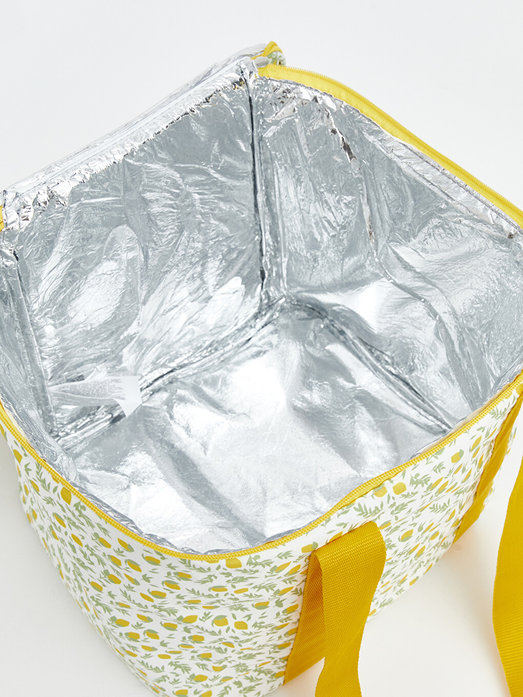 Karışık Limon Baskılı Fermuarlı Termal Çanta-3