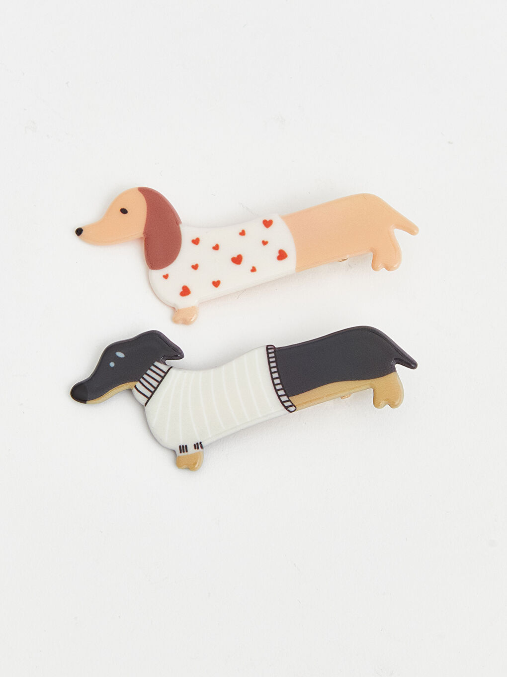 ძაღლის ფორმის ქალის თმის სამაგრების ნაკრები, 2 ცალი